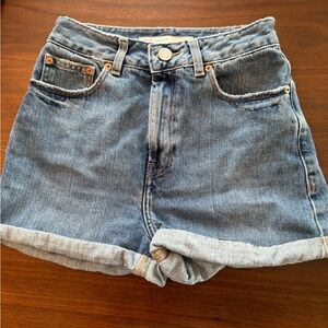high waisted denim shorts ASOS size 25